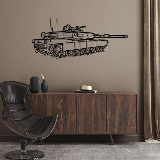 M1A1 Abrams Angle Silhouette Metal Wall Art