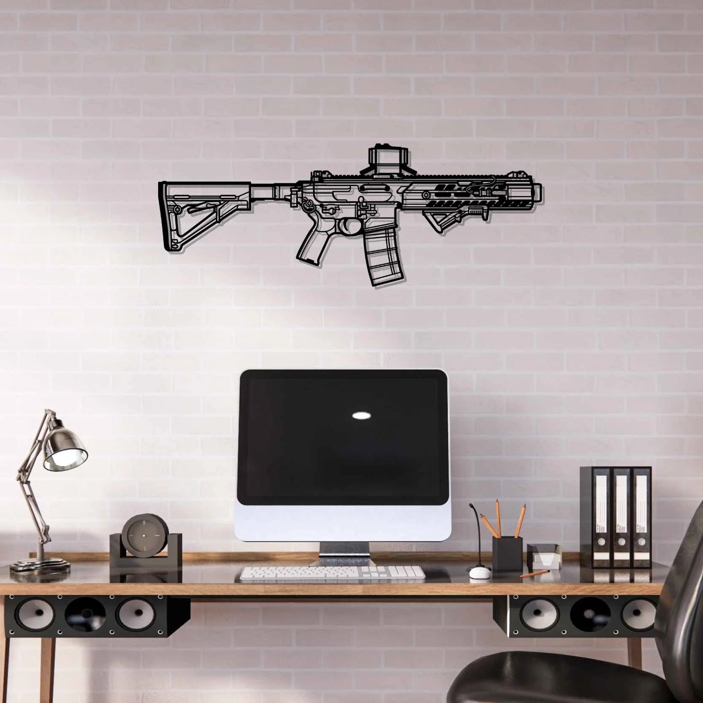MCX-300B Virtus Police Silhouette Metal Wall Art