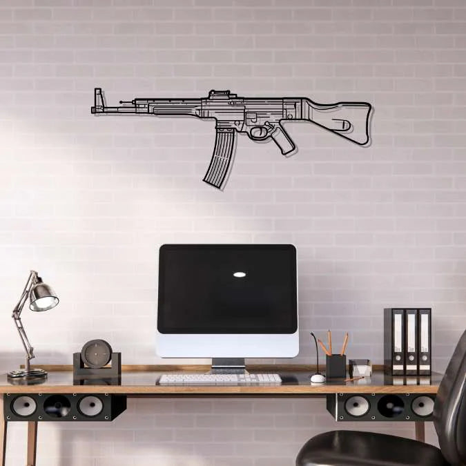 StG 44 Silhouette Metal Wall Art