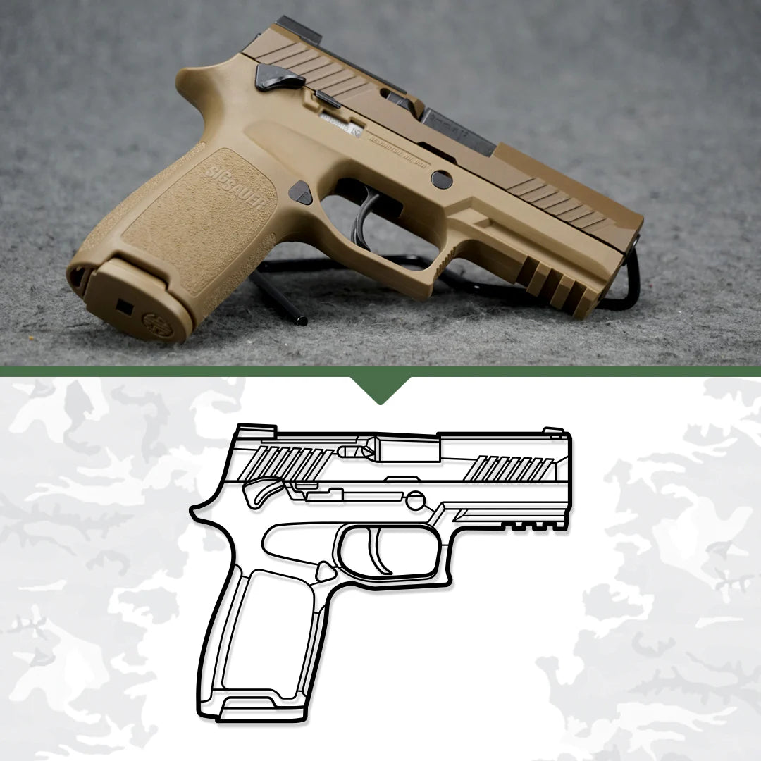 Your Custom Sidearm Silhouette Metal Wall Art