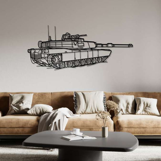 M1A1 Abrams Angle Silhouette Metal Wall Art