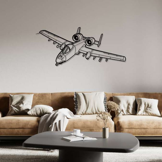 A-10 Thunderbolt II Angle Silhouette Metal Wall Art