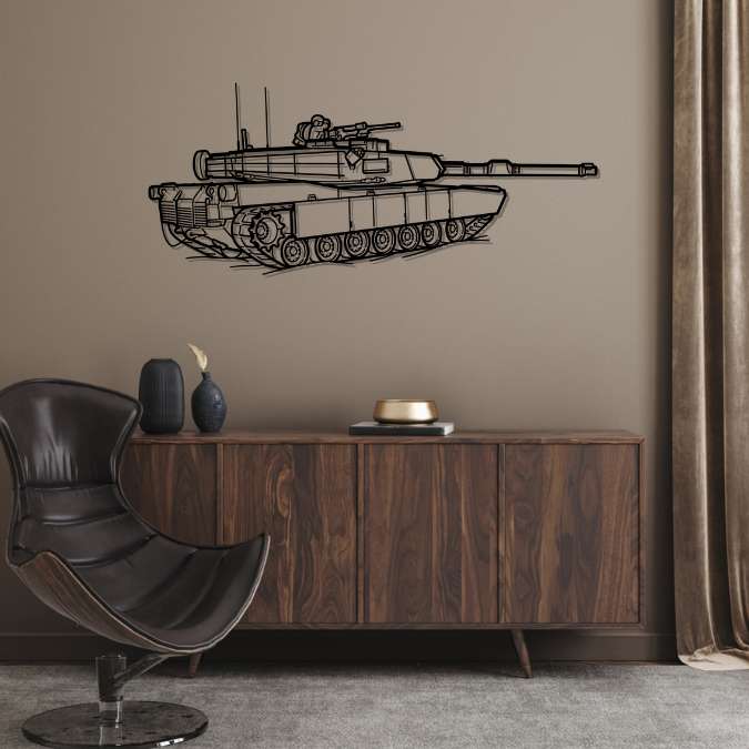 M1A1 Abrams Angle Silhouette Metal Wall Art
