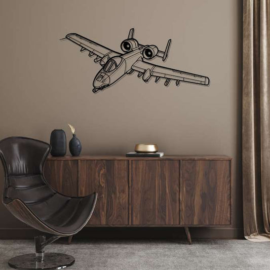 A-10 Thunderbolt II Angle Silhouette Metal Wall Art
