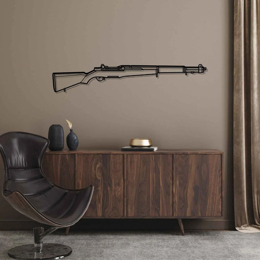 M1 Garand 1940 Silhouette Metal Wall Art