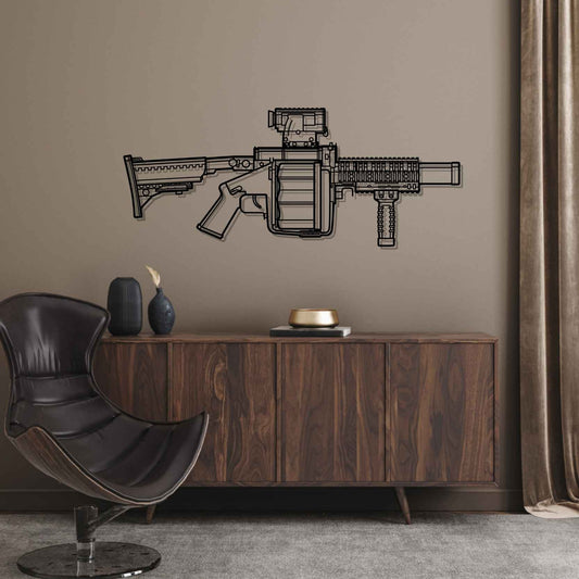 MGL M32A1 Silhouette Metal Wall Art