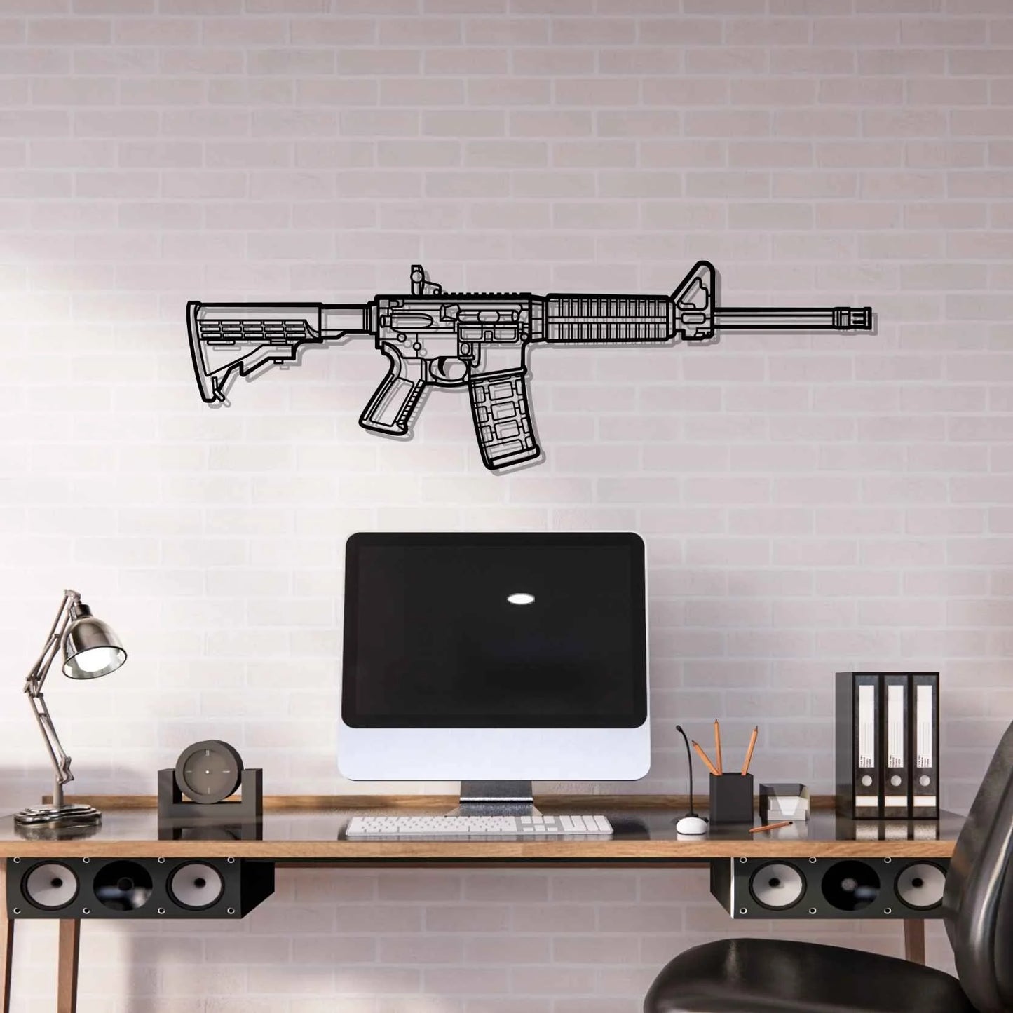 AR-556 Silhouette Metal Wall Art